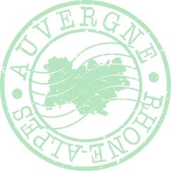 Auvergne Rhône-Alpes green circular logo seal